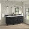 James Martin Vanities 72'' Double Vanity, Black Onyx w/ 3 CM White Zeus Quartz Top 424-V72-BKO-3WZ - alternate 2